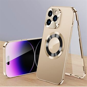 Full Protection Phone Case for iPhone 13 Pro Aluminium Alloy+Tempered Glass+PC Cover Compatible with MagSafe
