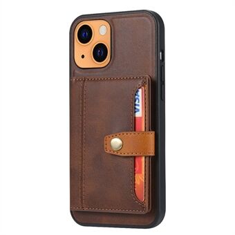 PU Leather Coated TPU Phone Case with Card Slots and Kickstand for iPhone 13 mini 5.4 inch