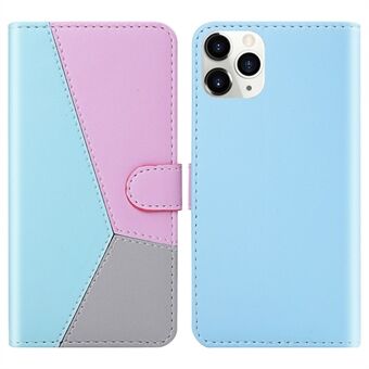 Tri-color Splicing Magnetic Clasp Design Soft PU Shockproof Flip Wallet Stand Cover for iPhone 13 mini 5.4 inch