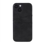 All-round Protected Leather Coated PC Back Phone Cover with Double Card Slots for iPhone 13 mini 5.4 inch