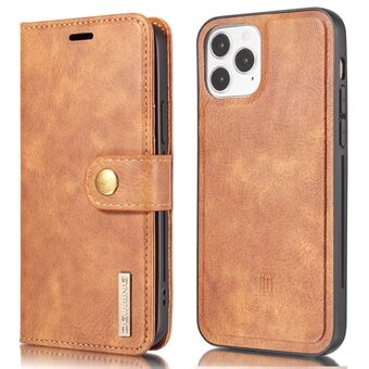 DG.MING Split Leather Wallet Design Detachable 2-in-1 Phone Cover for iPhone 13 mini 5.4 inch