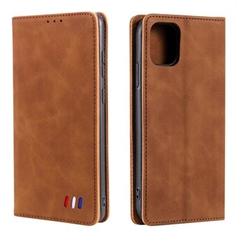 001 Series Auto-absorbed Skin-touch Feeling Leather Full-Protection Wallet Phone Case for iPhone 13 mini 5.4 inch