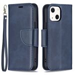 Solid Color Leather Wallet Case Phone Shell with Strap for iPhone 13 mini 5.4 inch