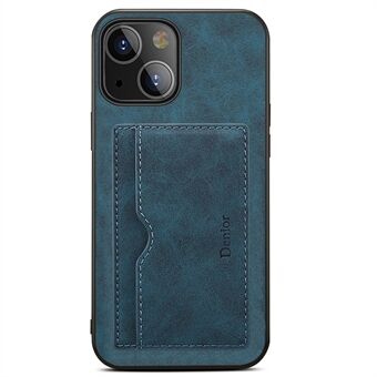 Premium PU Leather Coated TPU + PC Shockproof Protective Cover with Kickstand Card Holder for iPhone 13 mini 5.4 inch