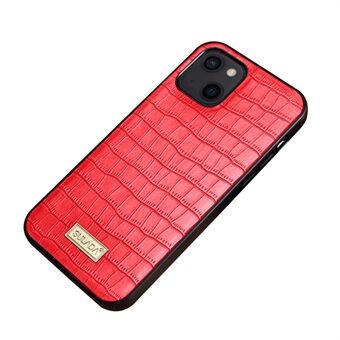 SULADA Crocodile Texture PU Leather Coated TPU + PC Hybrid Case Phone Shell for iPhone 13 mini 5.4 inch