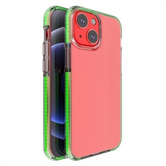 Well-Protected Flexible TPU Case Transparent Phone Case with Stripes Bumper Frame for iPhone 13 mini 5.4 inch
