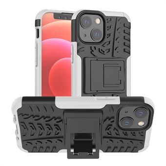 Tire Texture TPU + PC 2-in-1 Shockproof Protective Case with Kickstand Holder for iPhone 13 mini 5.4 inch