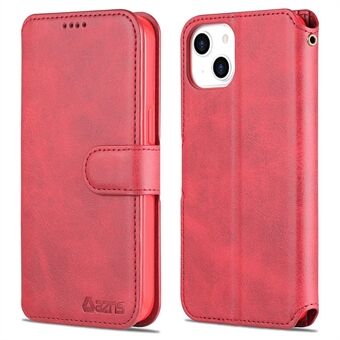 AZNS Magnetic Clasp Wallet Stand Design Anti-Scratch Lightweight Leather Phone Cover Case for iPhone 13 mini 5.4 inch