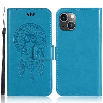 Stylish Owl Dream Catcher Imprinting Shockproof Anti-Scratch Wallet Design Phone Case for iPhone 13 mini 5.4 inch