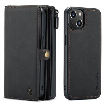 CASEME 018 Series Matte Surface Multi-Slot Design Leather Wallet Stand 2-in-1 Detachable Mobile Phone Cover Case for iPhone 13 mini 5.4 inch