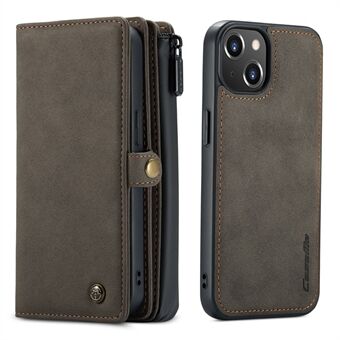 CASEME 018 Series Matte Surface Multi-Slot Design Leather Wallet Stand 2-in-1 Detachable Mobile Phone Cover Case for iPhone 13 mini 5.4 inch