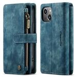 CASEME C30 Series For iPhone 13 mini 5.4 inch Supporting Stand Design Zipper Pocket Shockproof PU Leather TPU Wallet Cover Flip Case Phone Case
