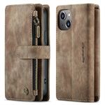 CASEME C30 Series For iPhone 13 mini 5.4 inch Supporting Stand Design Zipper Pocket Shockproof PU Leather TPU Wallet Cover Flip Case Phone Case