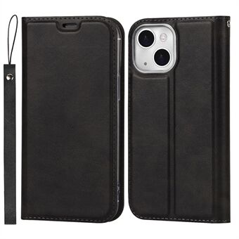 Card Slot PU Leather Cover Stand Design Inner TPU Phone Cover Case with Wrist Strap for iPhone 13 mini 5.4 inch