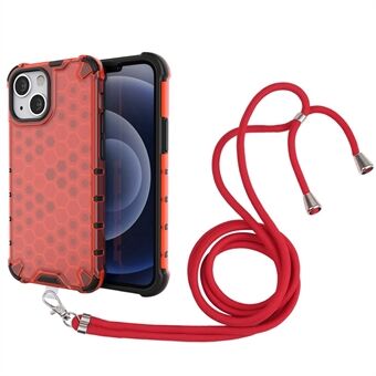 Hanging String Hard PC+TPU Honeycomb Design Shock-Absorbed Phone Case for iPhone 13 mini 5.4 inch