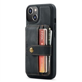 JEEHOOD Detachable 2-in-1 Magnetic Card Slots RFID Blocking Anti-Drop PU Leather Phone Case for iPhone 13 mini 5.4 inch