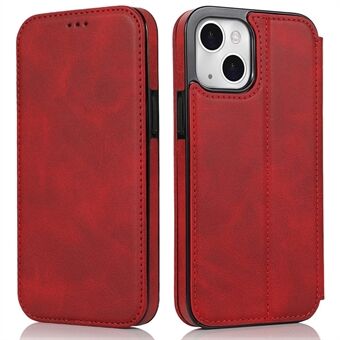 Jazz Series Auto-absorbed Magnetic Closure Stand Leather Phone Cover Shell with Card Slots for iPhone 13 mini 5.4 inch