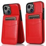 Anti-scratch PU Leather Coated TPU Phone Case with Kickstand and Multiple Card Slots for iPhone 13 mini 5.4 inch