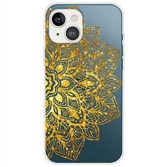 Gradient Pattern Printing TPU Case with Transparent Based Lace Pattern Phone Protective Case for iPhone 13 mini 5.4 inch