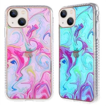 Watercolor Pattern Aurora Effect Phone Case for iPhone 13 mini 5.4 inch, IMD Electroplating Protective TPU Cover