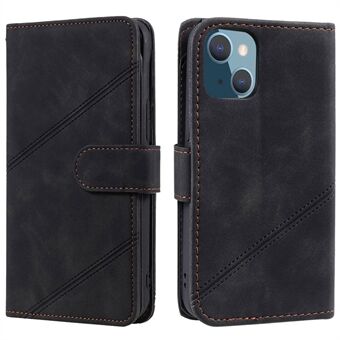 For iPhone 13 mini 5.4 inch Magnetic Clasp Phone Case Imprinted PU Leather Stand Cover with Multiple Card Slots and Cash Pocket