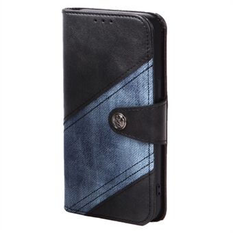 Crazy Horse Texture Splicing Leather Case for iPhone 13 mini 5.4 inch, Magnetic Clasp Stand Phone Wallet Cover