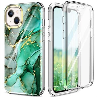 For iPhone 13 mini 5.4 inch Airbag Anti-drop 3-in-1 Detachable PC+TPU IMD Pattern Full Protection Cover with Built-in PET Screen Protector