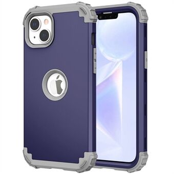 For iPhone 13 mini 5.4 inch 3-in-1 Mobile Phone Back Case Bump Proof Thicken Corners Silicone + PC Hybrid Cover