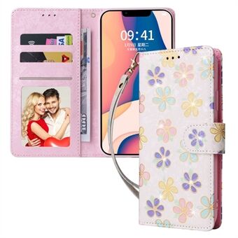For iPhone 13 mini 5.4 inch RFID Blocking Phone Case Lacquered PU Leather Full Protection Cover with Wallet Stand