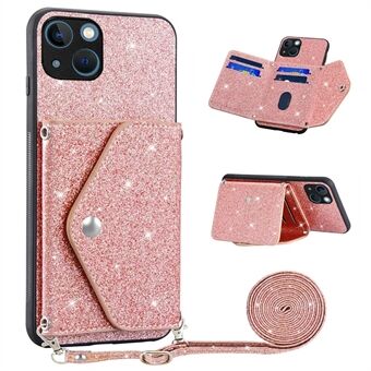 PU Leather+TPU Case for iPhone 13 mini 5.4 inch Triangle Card Holder Kickstand Phone Cover