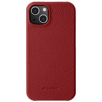 MELKCO For iPhone 13 mini 5.4 inch Protective Case Genuine Cow Leather Coated PC Phone Cover