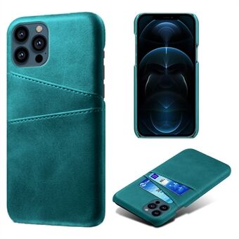 KSQ Dual Card Slots PU Leather Coated PC Phone Case Shell for iPhone 13 Pro Max 6.7 inch