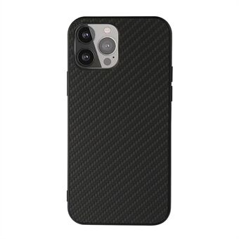 Carbon Fiber Texture Leather Phone Back Cover for iPhone 13 Pro Max 6.7 inch