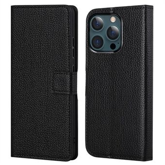 Litchi Texture Wallet Stand Full-protection Leather Shell Cover for iPhone 13 Pro Max 6.7 inch