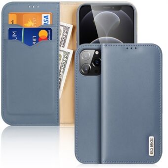 DUX DUCIS Hivo Series Stand Wallet Design Split Leather Phone Case Shell Support Wireless Charging for iPhone 13 Pro Max 6.7 inch