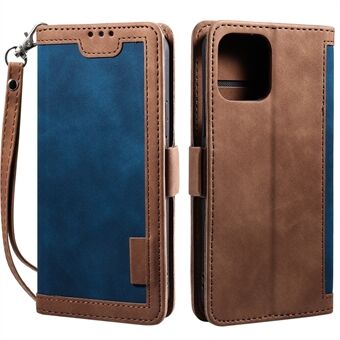 Anti Resistance Retro Style Splicing Leather Phone Cover for iPhone 13 Pro Max 6.7 inch