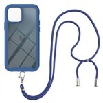 Shockproof TPU Frame + PC Hybrid Case with Detachable Lanyard for iPhone 13 Pro Max 6.7 inch