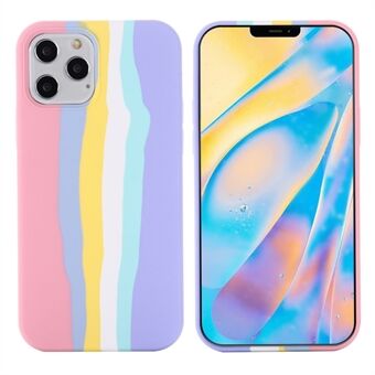 Rainbow Style Liquid Silicone Anti-scratch Cellphone Back Case Cover for iPhone 13 Pro Max 6.7 inch
