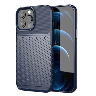 Thunder Series Twill Texture TPU Thicken Cell Phone Back Case for iPhone 13 Pro Max 6.7 inch