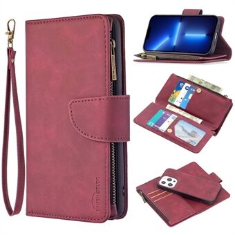 BF02 Detachable 2-in-1 Zipper Pocket Design Leather Wallet Stand Phone Case Cover for iPhone 13 Pro Max 6.7 inch