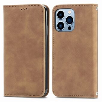 Retro Style Skin-touch Feel Card Slots Leather Protective Phone Cover Shell for iPhone 13 Pro Max 6.7 inch