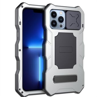 Impact-resistant IP54 Waterproof Slide Camera Cover Hybrid Phone Case with Tempered Glass Film for iPhone 13 Pro Max 6.7 inch
