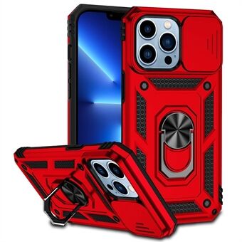 For iPhone 13 Pro Max 6.7 inch Camera Protection Design Phone Cover Kickstand Hybrid PC + TPU Shell Phone Case