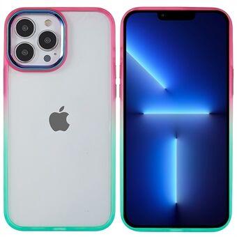 Colorful Gradient Series for iPhone 13 Pro Max 6.7 inch Metal Independent Buttons Shockproof PC+TPU Electroplating Clear Back Phone Case Cover