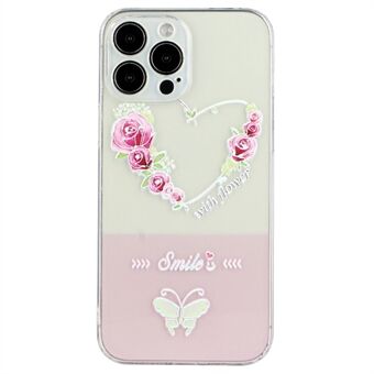 For iPhone 13 Pro Max 6.7 inch Lacquered Butterfly TPU Back Case Scratch Resistant Mobile Phone Protective Cover