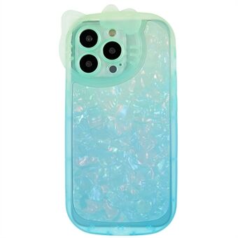 For iPhone 13 Pro Max 6.7 inch Dual-color Gradient Cell Phone Case Shell Pattern Drop-proof IMD IML Soft TPU Back Cover