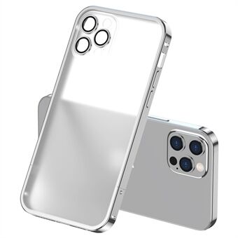 For iPhone 13 Pro Max 6.7 inch Hybrid Translucent Case Metal Bumper Matte PC Back Cover Built-in Camera Lens Protector