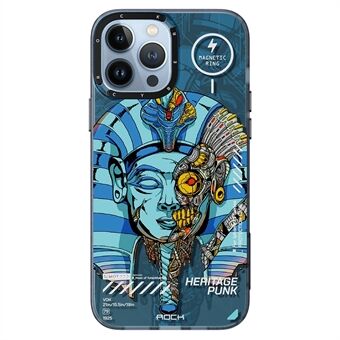 ROCK Heritage Punk InShare Magnetic Series for iPhone 13 Pro Max 6.7 inch PET+TPU Case IMD Animal Pattern Scratch Resistant Matte Cover