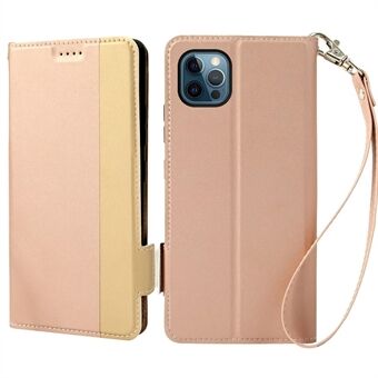 For iPhone 13 Pro Max 6.7 inch Contrast Color Dual Magnetic Clasp Phone Case PU Leather Stand Card Holder Folio Flip Cover