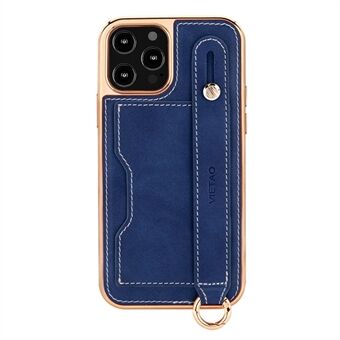 VIETAO For iPhone 13 Pro Max 6.7 inch Electroplating Phone Case Kickstand Card Holder Phone Cover with Wrist Strap  and Lanyard